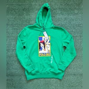 NWT! RALPH LAUREN POLO SKI 92 Green HOODIE SWEATER Logo Classic $168 Men Size MT